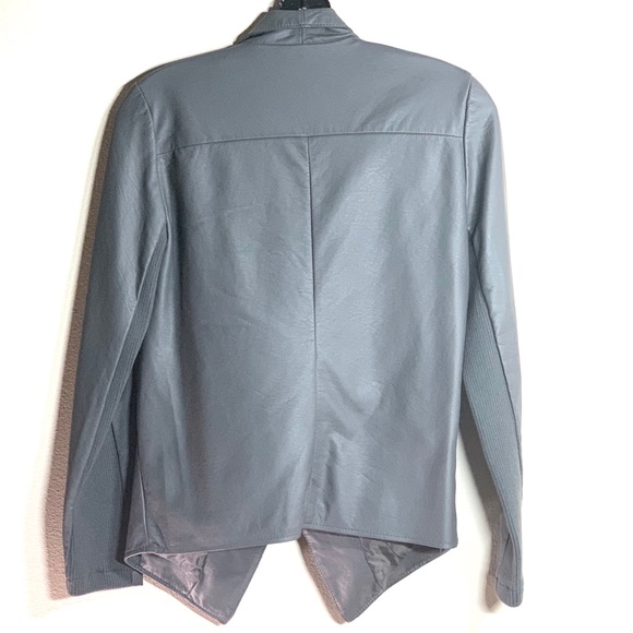 NWT Vegan Textured Grey BB Dakota Leather Jacket - Picture 5 of 5